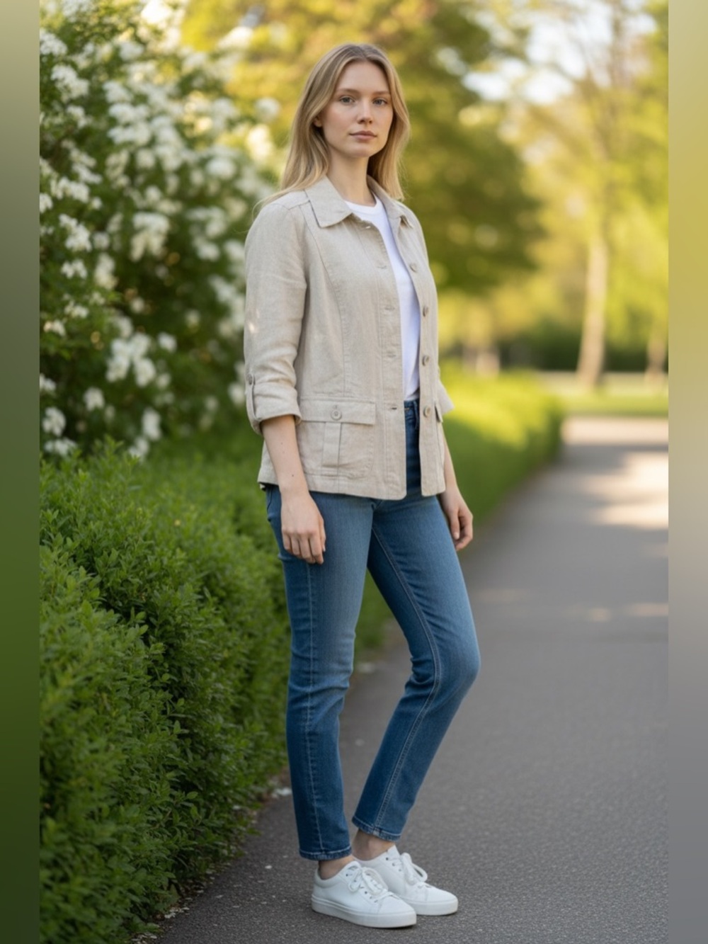 Charter Club Tan Utility Jacket Classic Linen | NWT